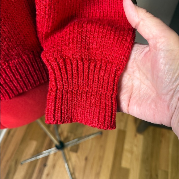 Vintage Nordstrom Town Square Red Embellished Sweater M 80s Sequin Angora Blend - Picture 4 of 7